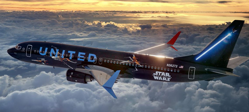 Star Wars festésű United repülőgép